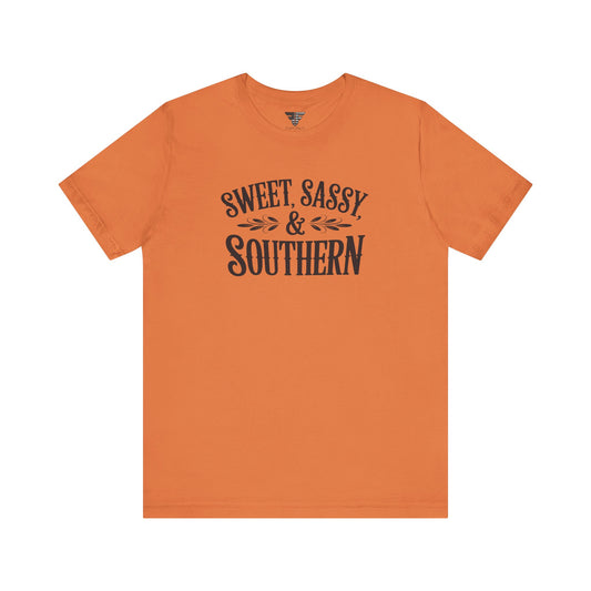 Sweet, Sassy & Southern Tee – Stylish Southern Charm Graphic T-Shirt