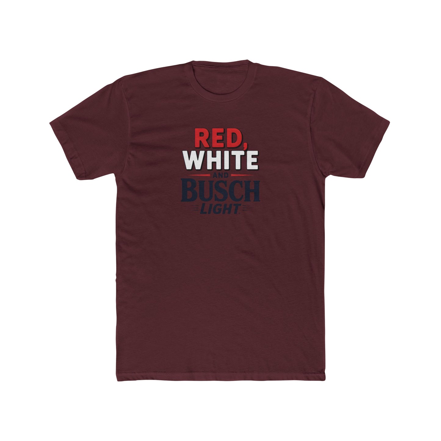 Red, White, and Busch Light Tee – Patriotic Shirt for Beer Lovers