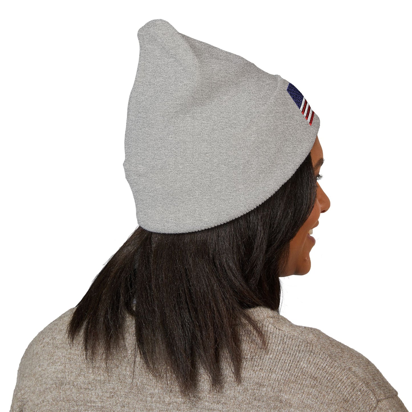 American Flag Beanie – Embroidered Patriotic Knit Hat