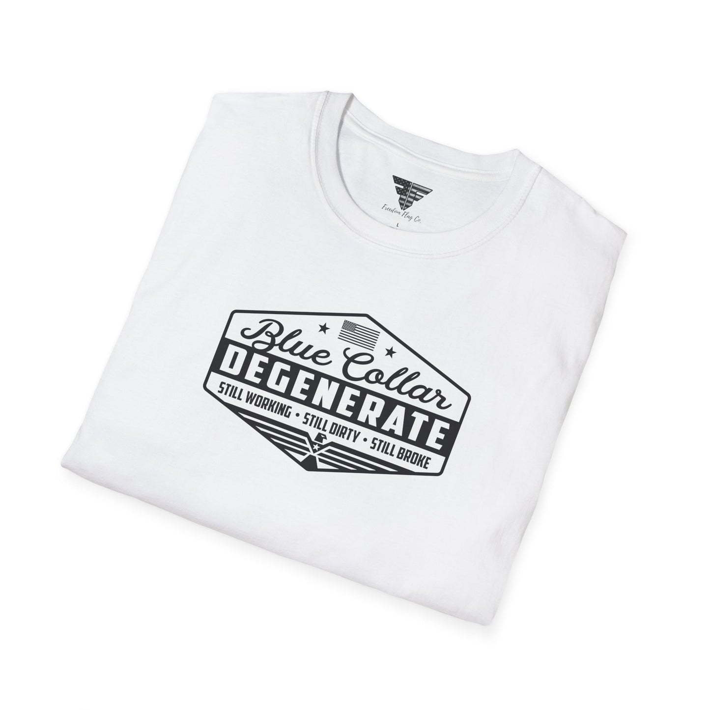 Blue Collar Degenerate T-Shirt – Rugged Distressed Graphic Tee for Hardworking Men