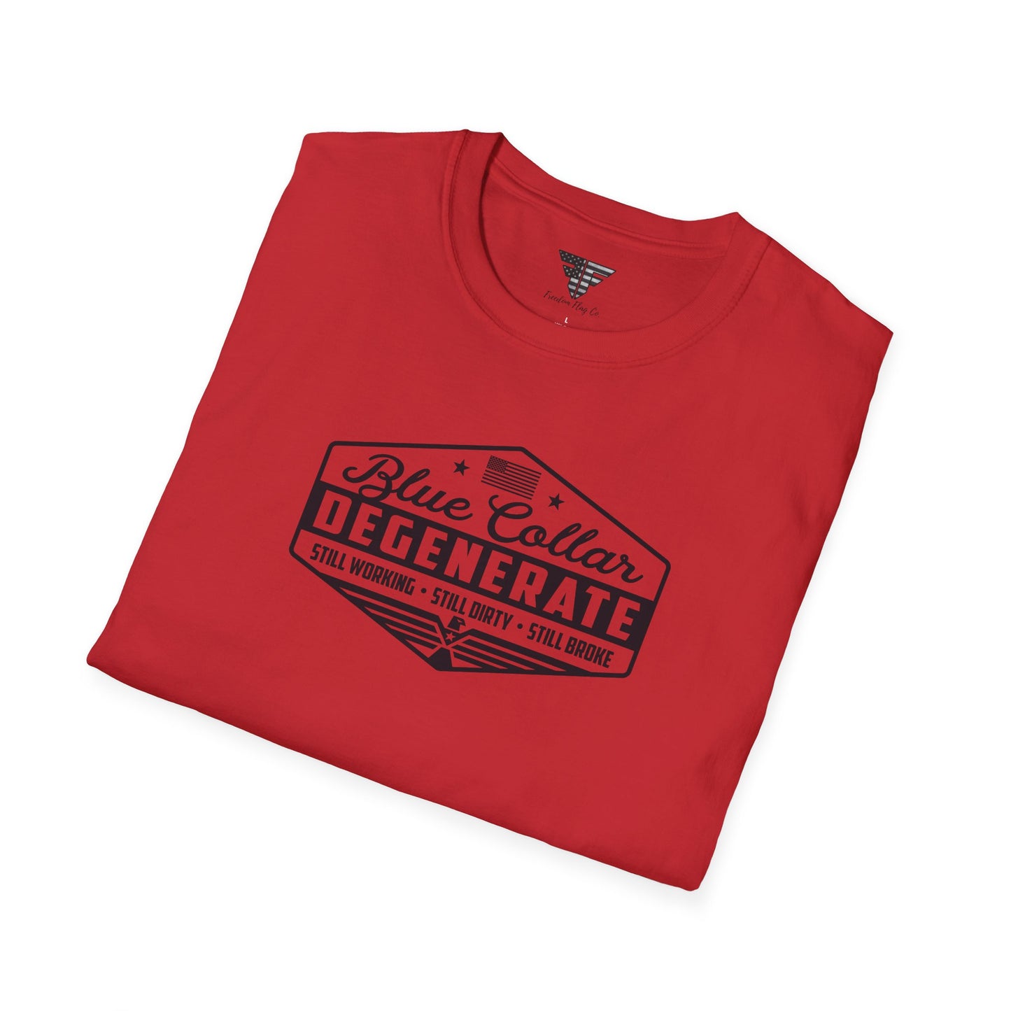 Blue Collar Degenerate T-Shirt – Rugged Distressed Graphic Tee for Hardworking Men