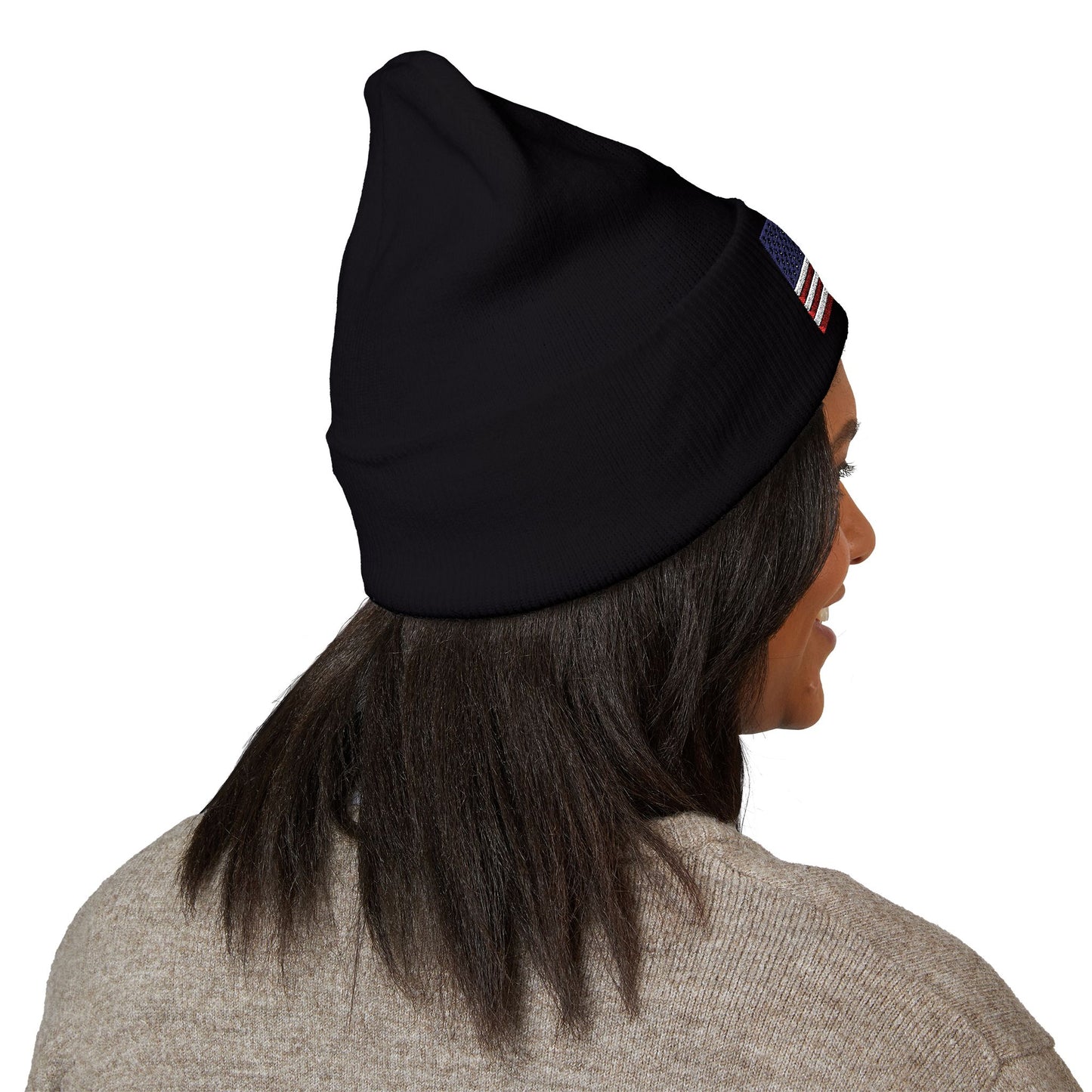 American Flag Beanie – Embroidered Patriotic Knit Hat