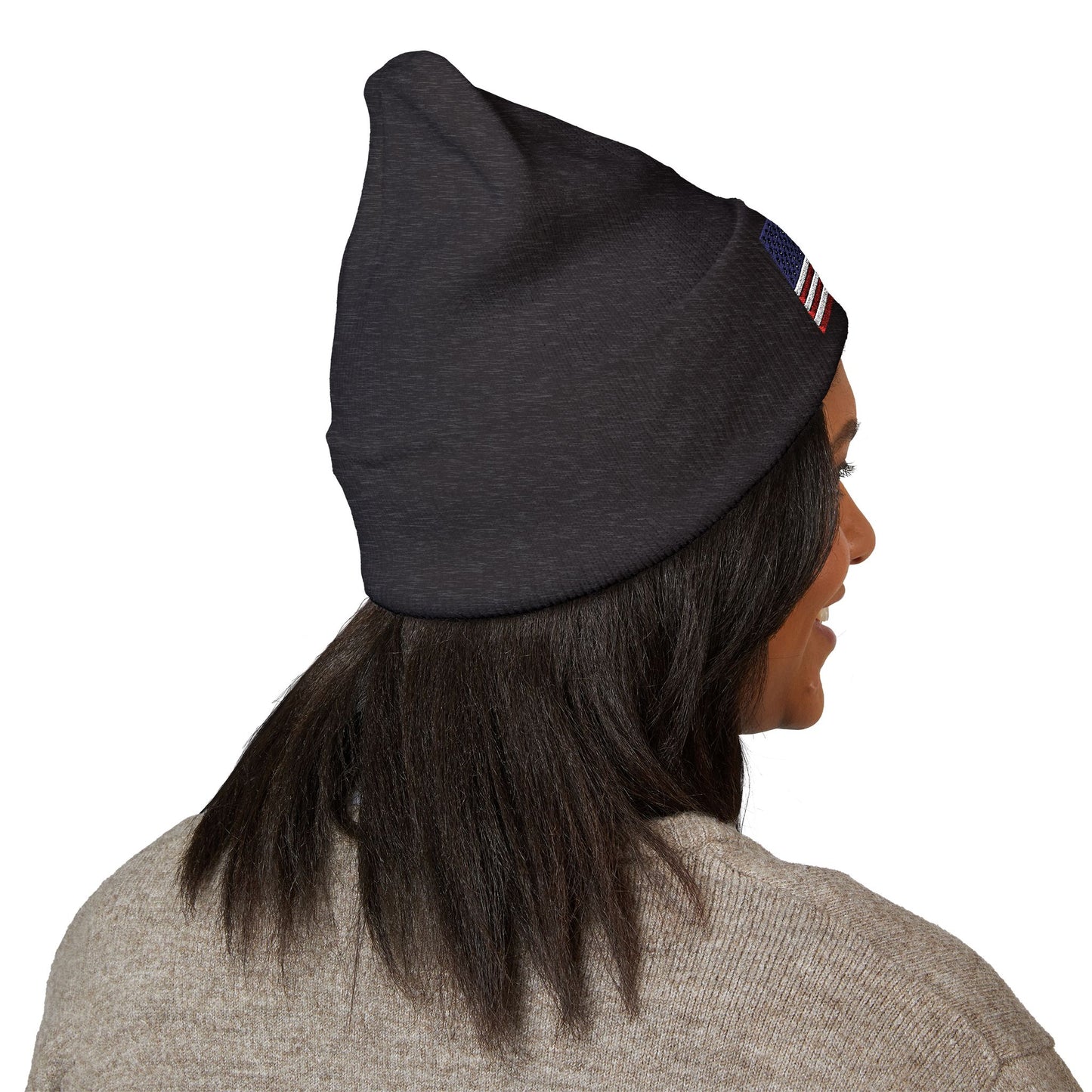 American Flag Beanie – Embroidered Patriotic Knit Hat