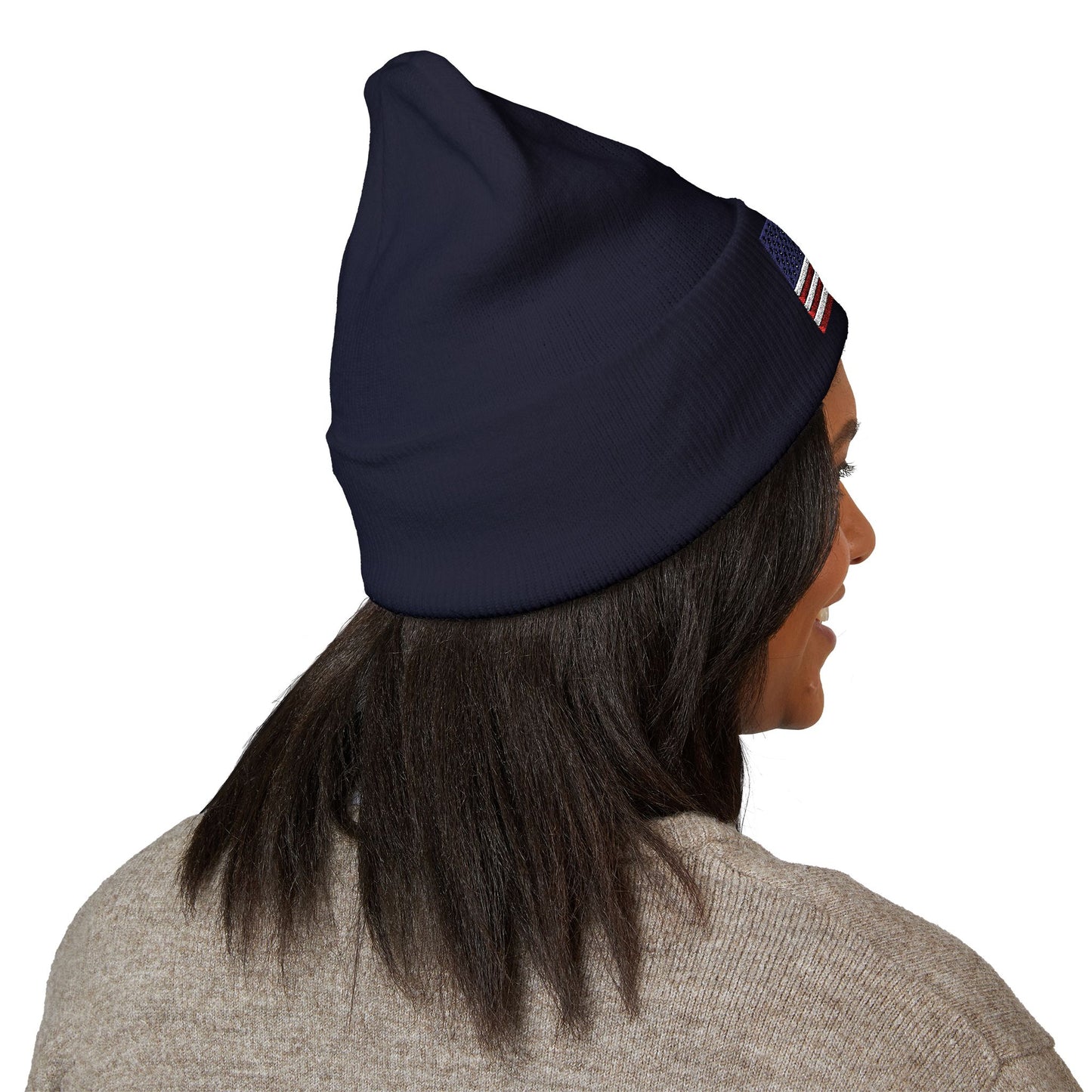 American Flag Beanie – Embroidered Patriotic Knit Hat