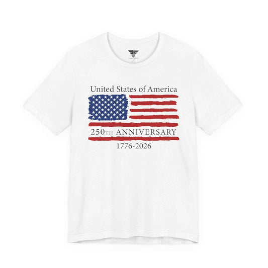 250th Anniversary USA Flag T-Shirt (1776–2026) – Made in USA Patriotic American Shirt