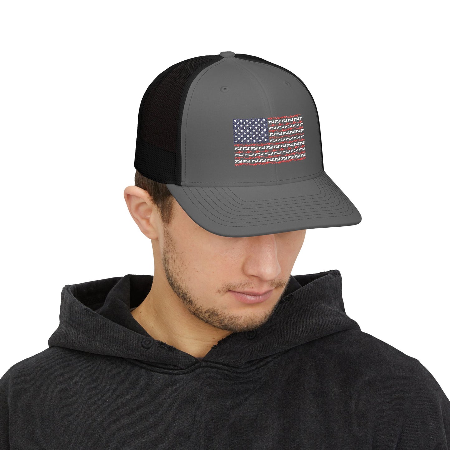 Freedom Loaded Premium Cap – Richardson 112 Patriotic USA Flag Gun Design