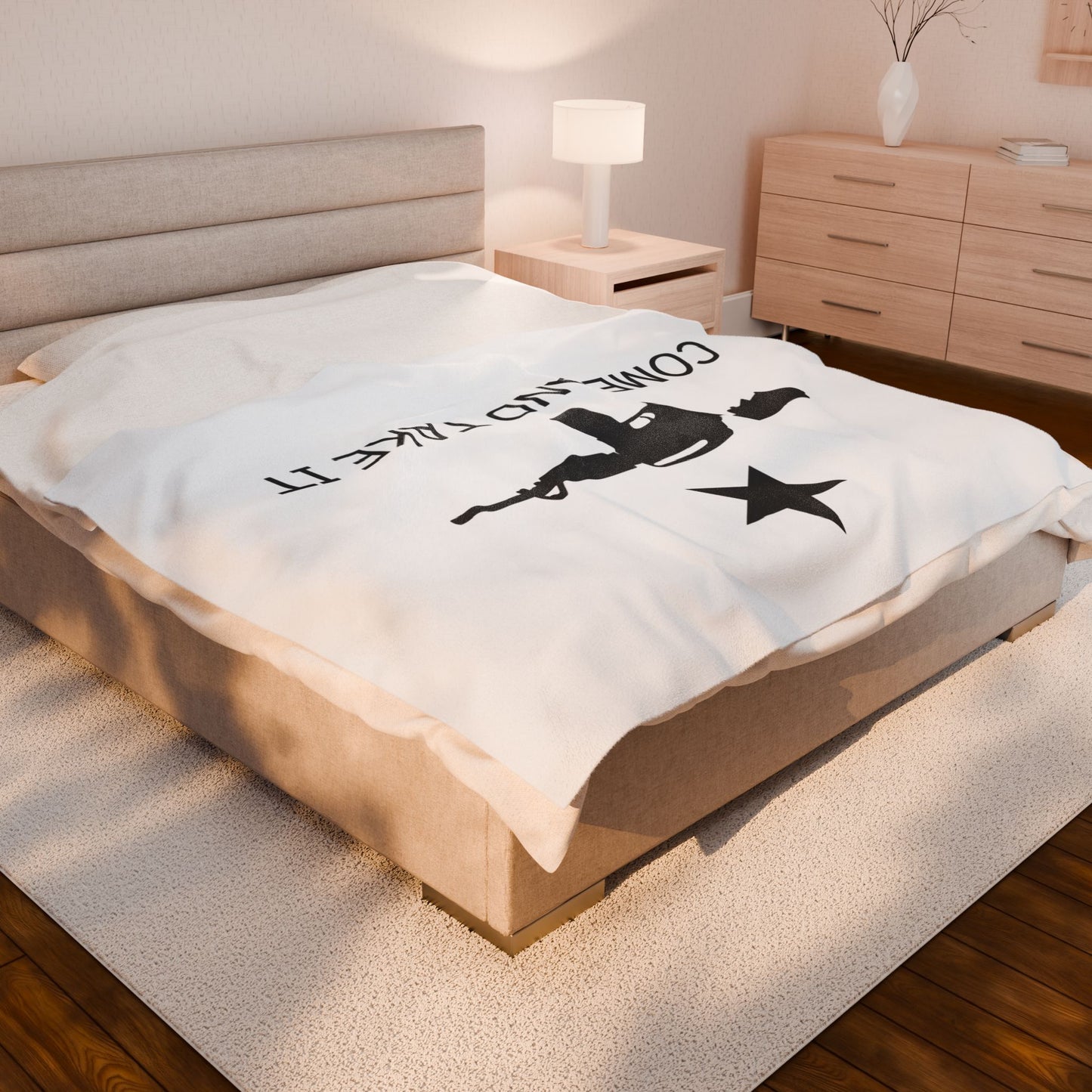 AR-15 Come and Take It Velveteen Plush Blanket – Patriotic Gun Rights Throw, Soft Cozy Couch & Bed Blanket