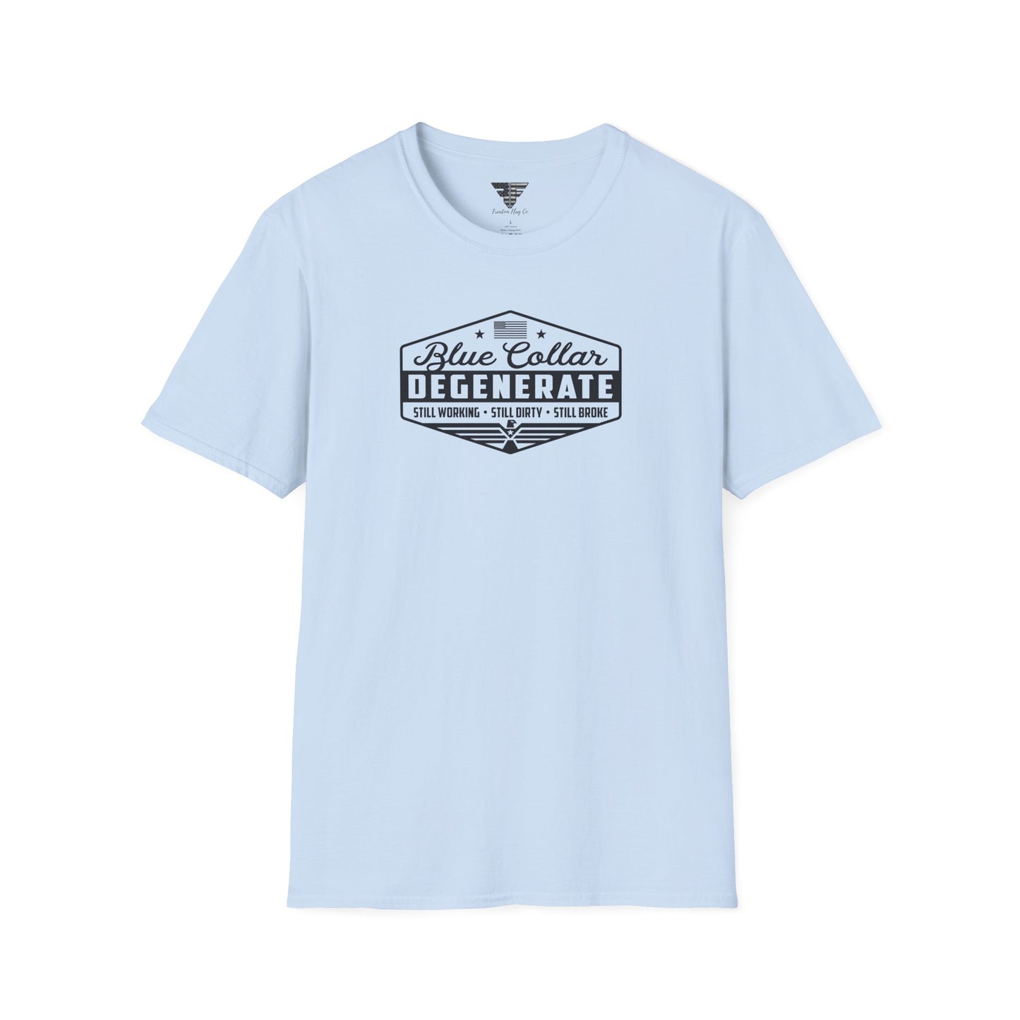 Blue Collar Degenerate T-Shirt – Rugged Distressed Graphic Tee for Hardworking Men