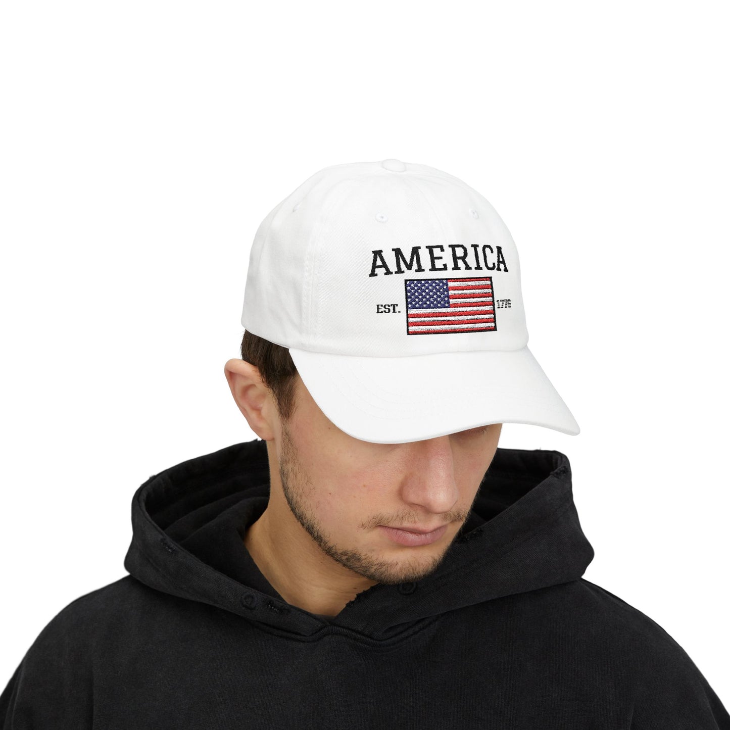 USA Dad Hat – American Flag Embroidered Cap Since 1776 - Freedom Flag Co.