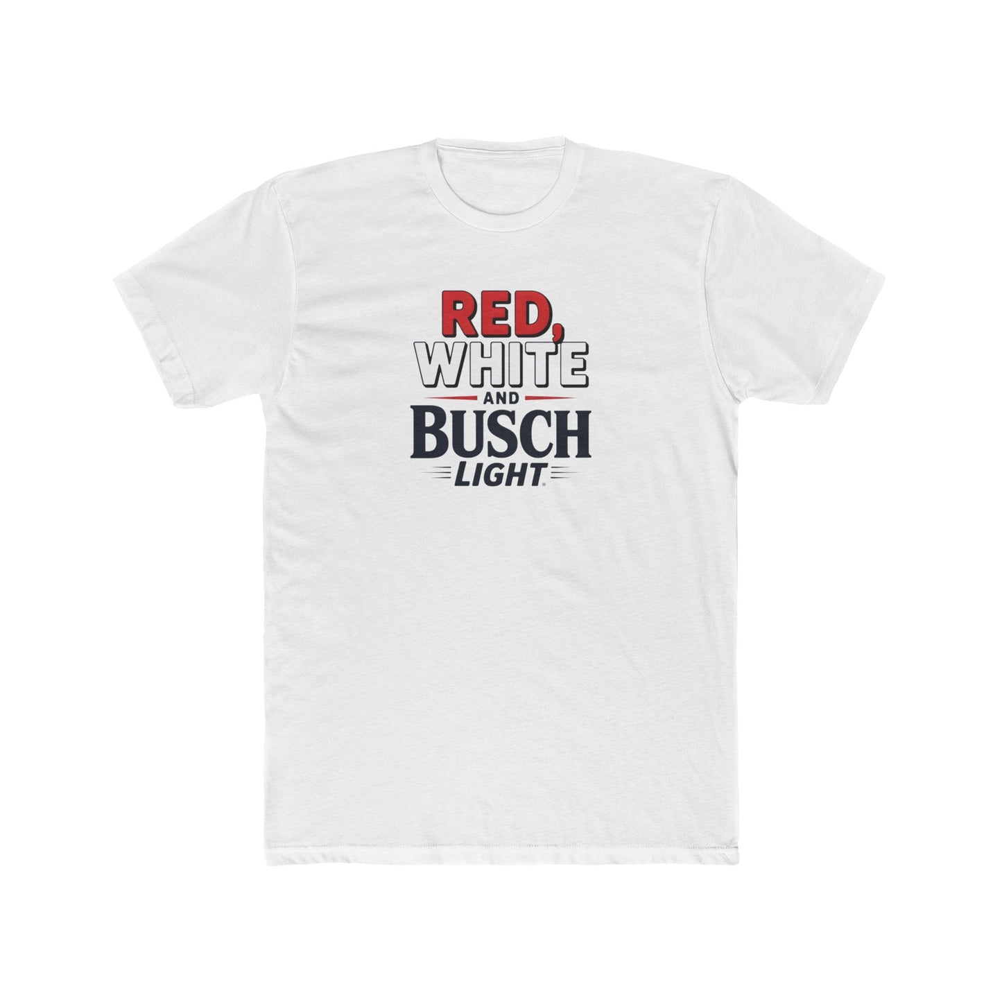 Red, White, and Busch Light Tee – Patriotic Shirt for Beer Lovers