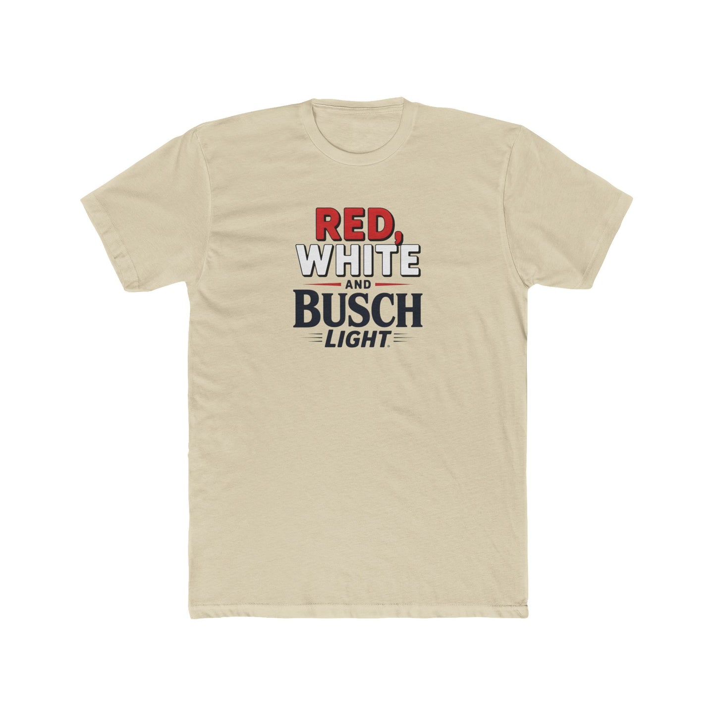 Red, White, and Busch Light Tee – Patriotic Shirt for Beer Lovers