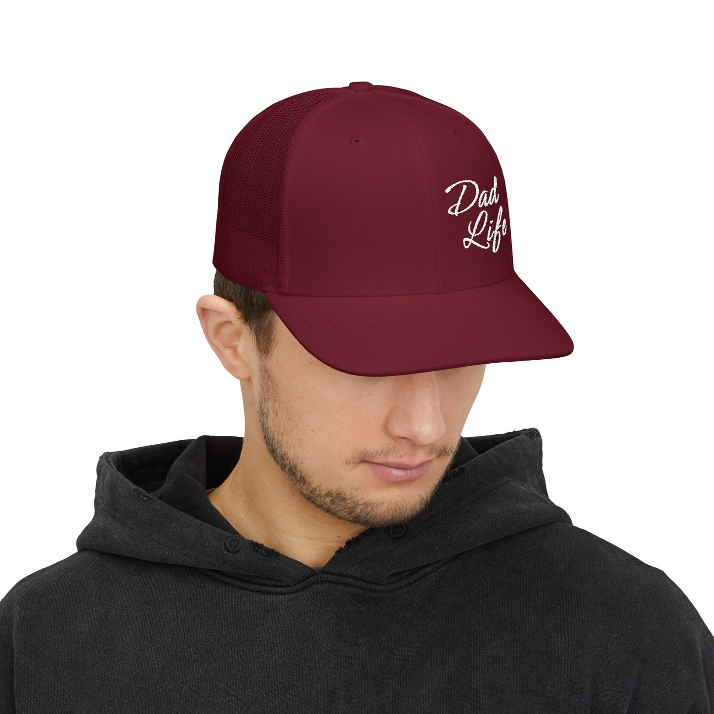 Dad Life Premium Richardson 112 Trucker Cap – Classic Mesh Snapback Hat for Fathers