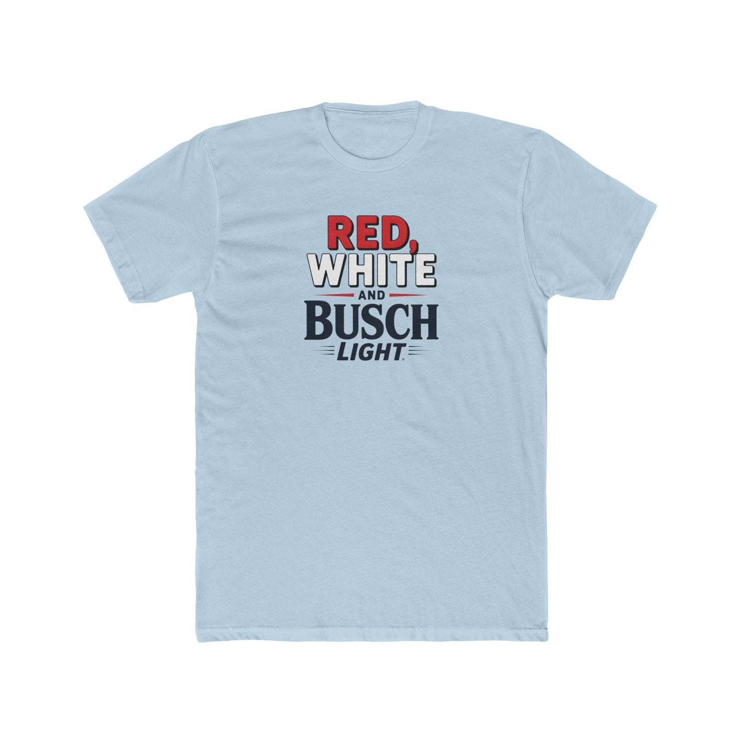 Red, White, and Busch Light Tee – Patriotic Shirt for Beer Lovers