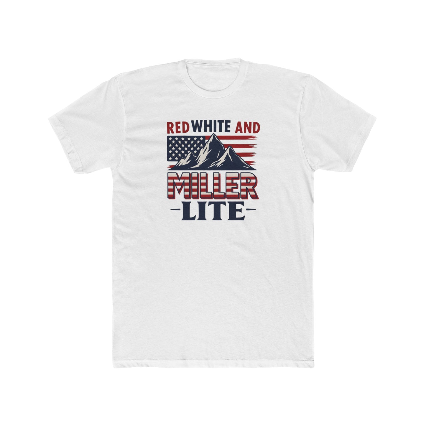 Red, White, and Miller Lite Tee – Patriotic Beer Shirt for Summer Vibes