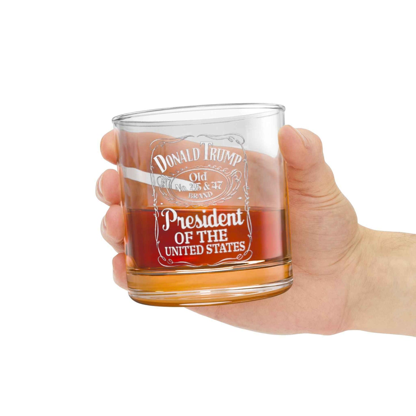 Trump 45th & 47th Presidential Whiskey Glass – 10oz USA Made