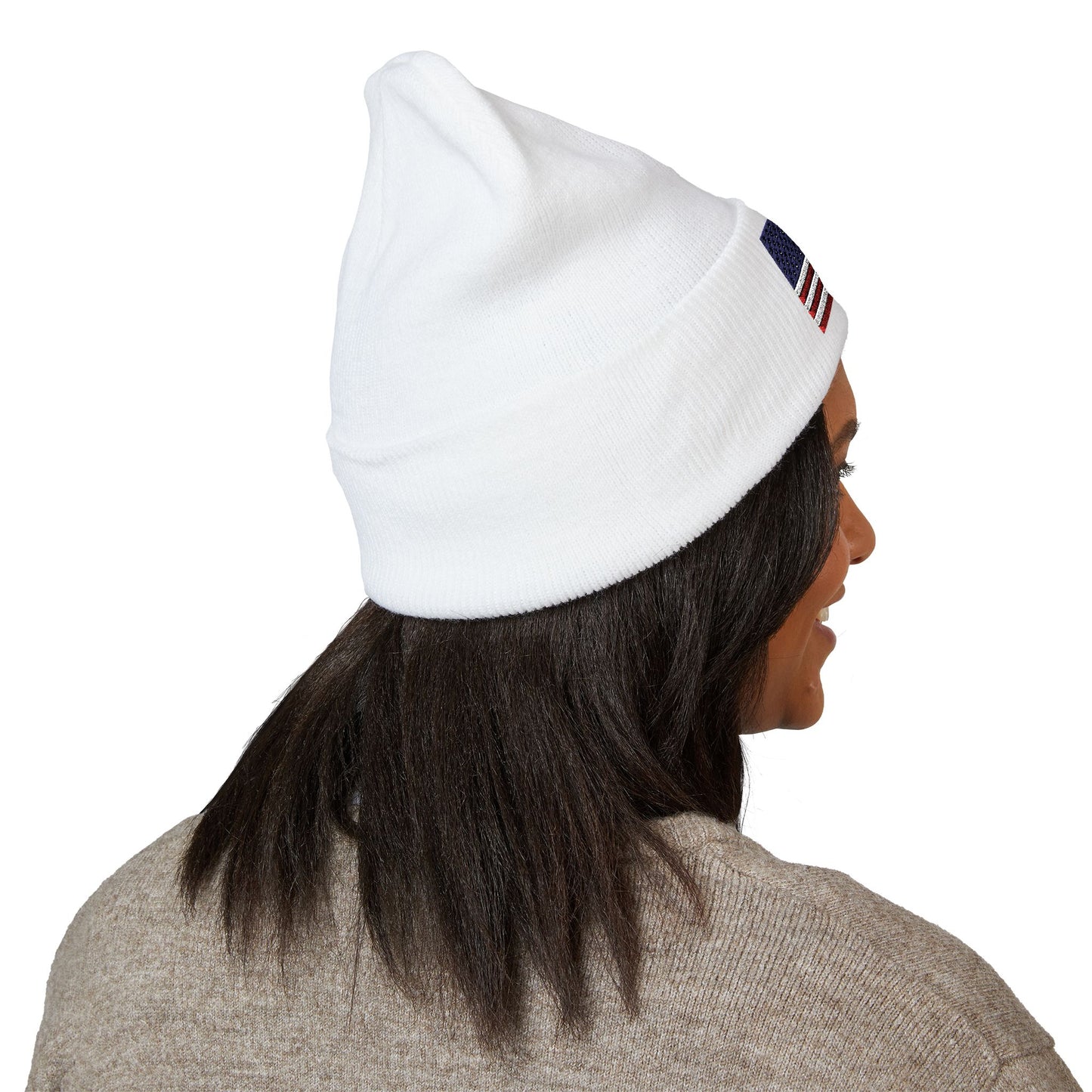 American Flag Beanie – Embroidered Patriotic Knit Hat