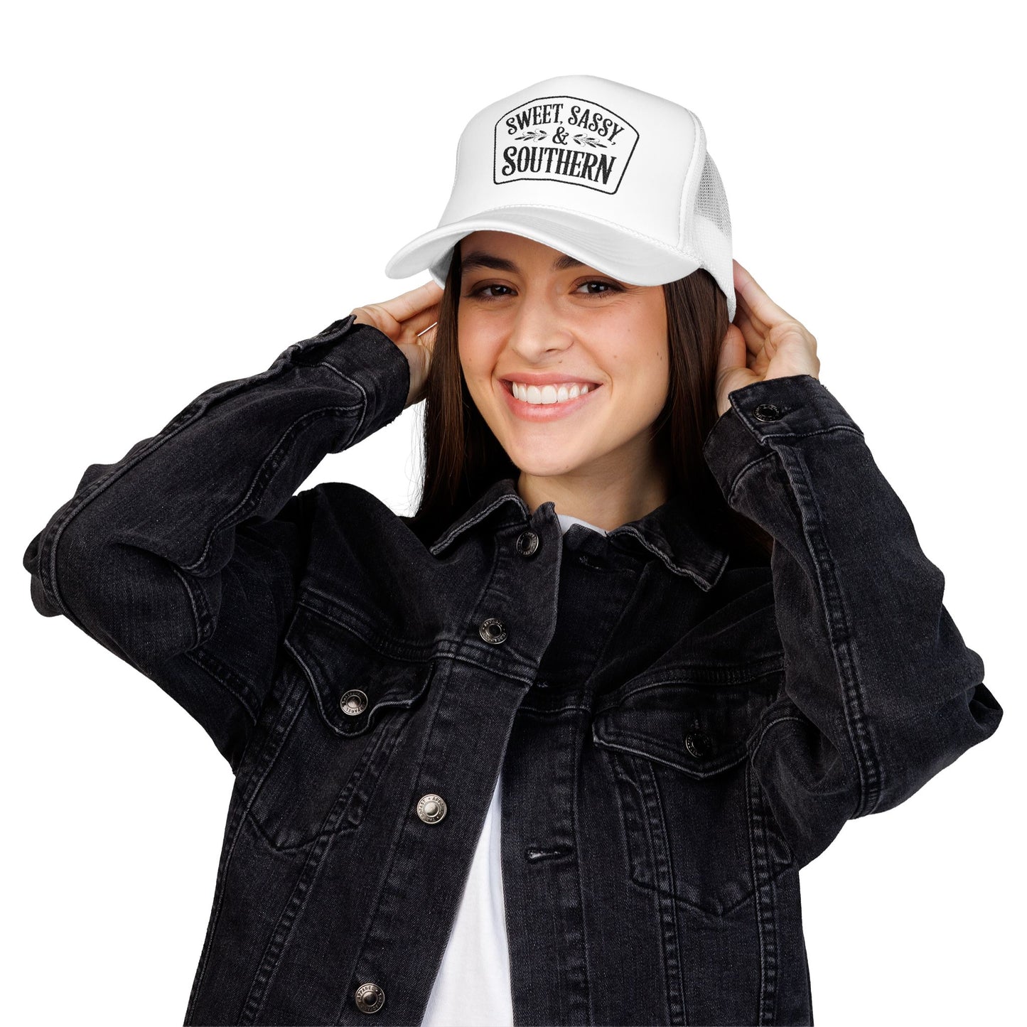 Sweet Sassy & Southern Foam Trucker Hat – Country Girl Snapback Cap with Mesh Back