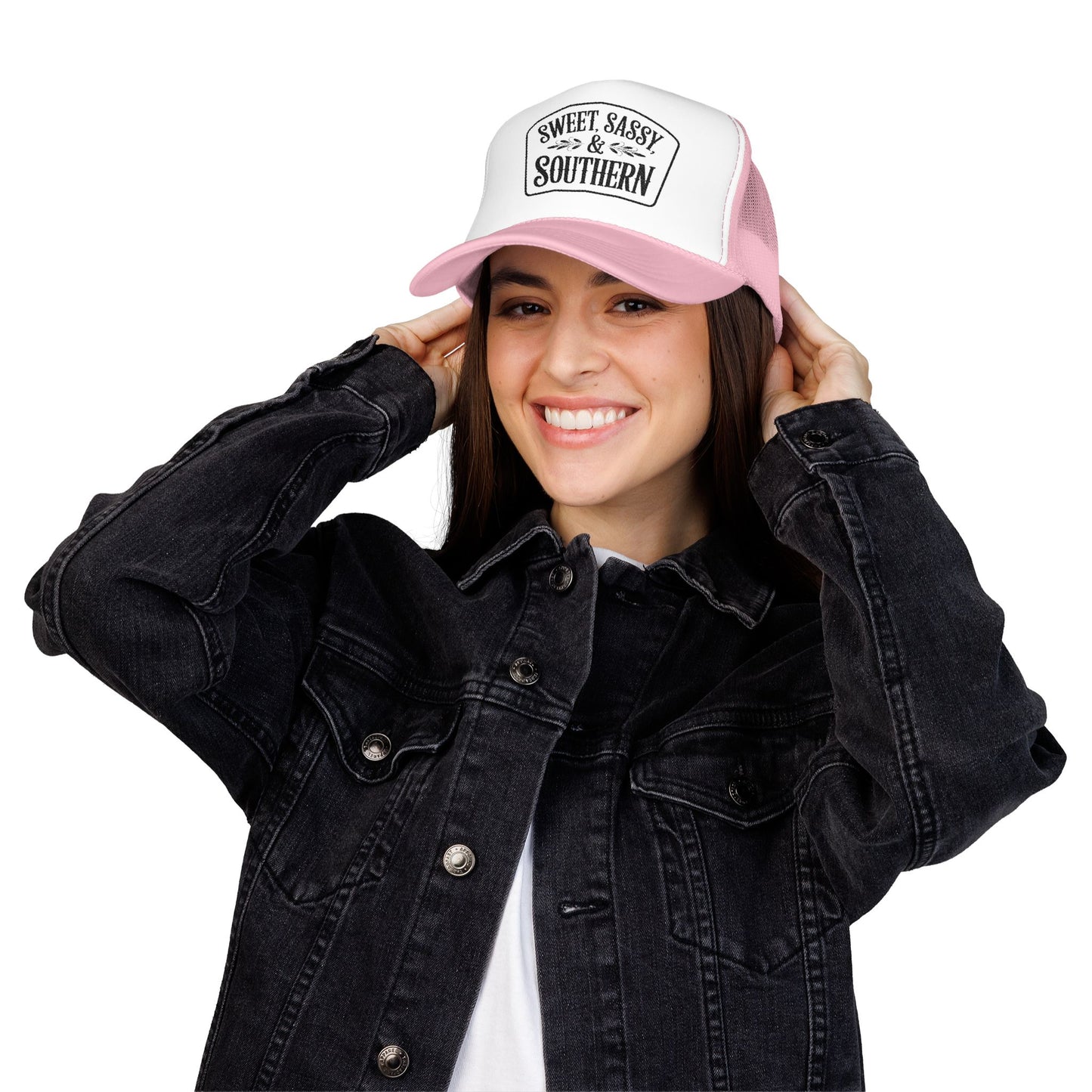 Sweet Sassy & Southern Foam Trucker Hat – Country Girl Snapback Cap with Mesh Back