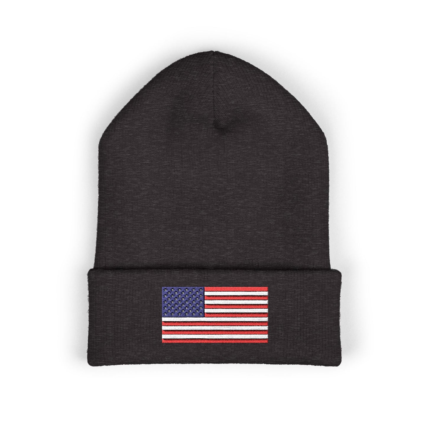 American Flag Beanie – Embroidered Patriotic Knit Hat