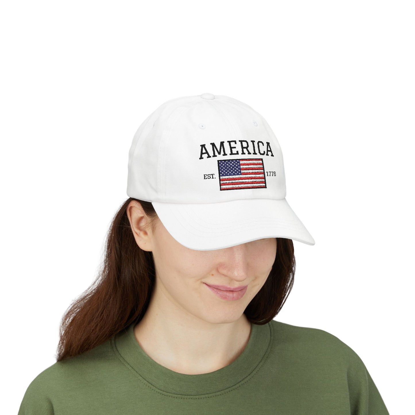 USA Dad Hat – American Flag Embroidered Cap Since 1776 - Freedom Flag Co.