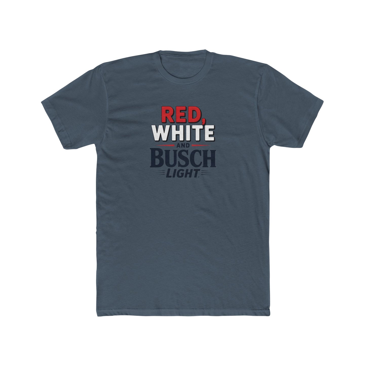 Red, White, and Busch Light Tee – Patriotic Shirt for Beer Lovers