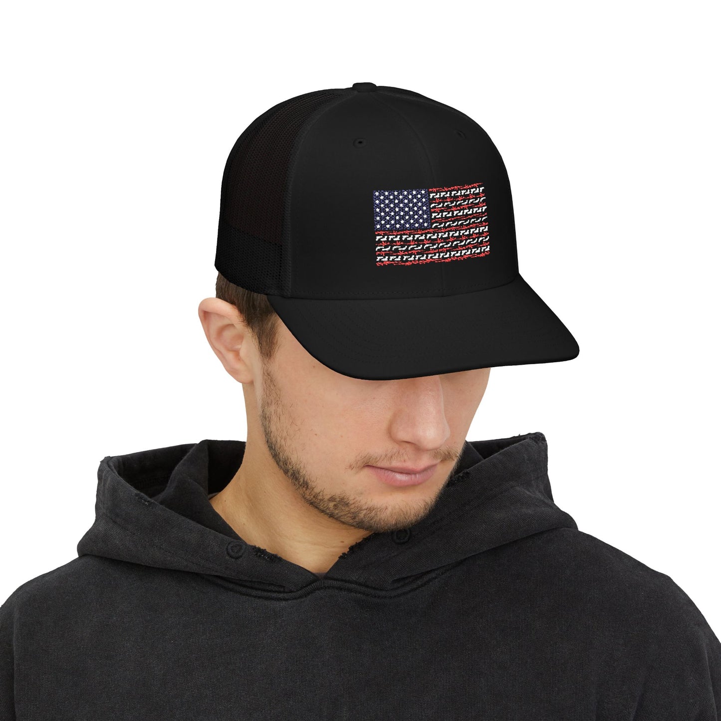 Freedom Loaded Premium Cap – Richardson 112 Patriotic USA Flag Gun Design