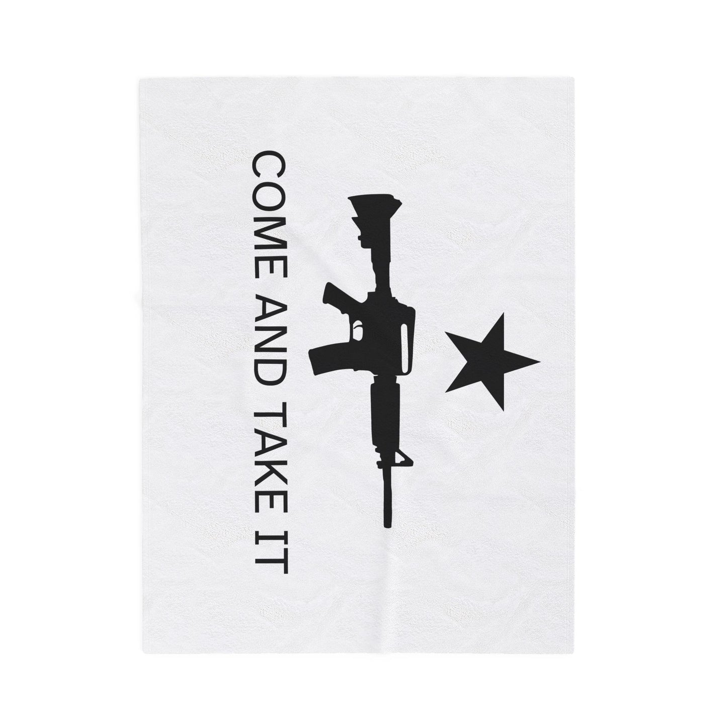 AR-15 Come and Take It Velveteen Plush Blanket – Patriotic Gun Rights Throw, Soft Cozy Couch & Bed Blanket