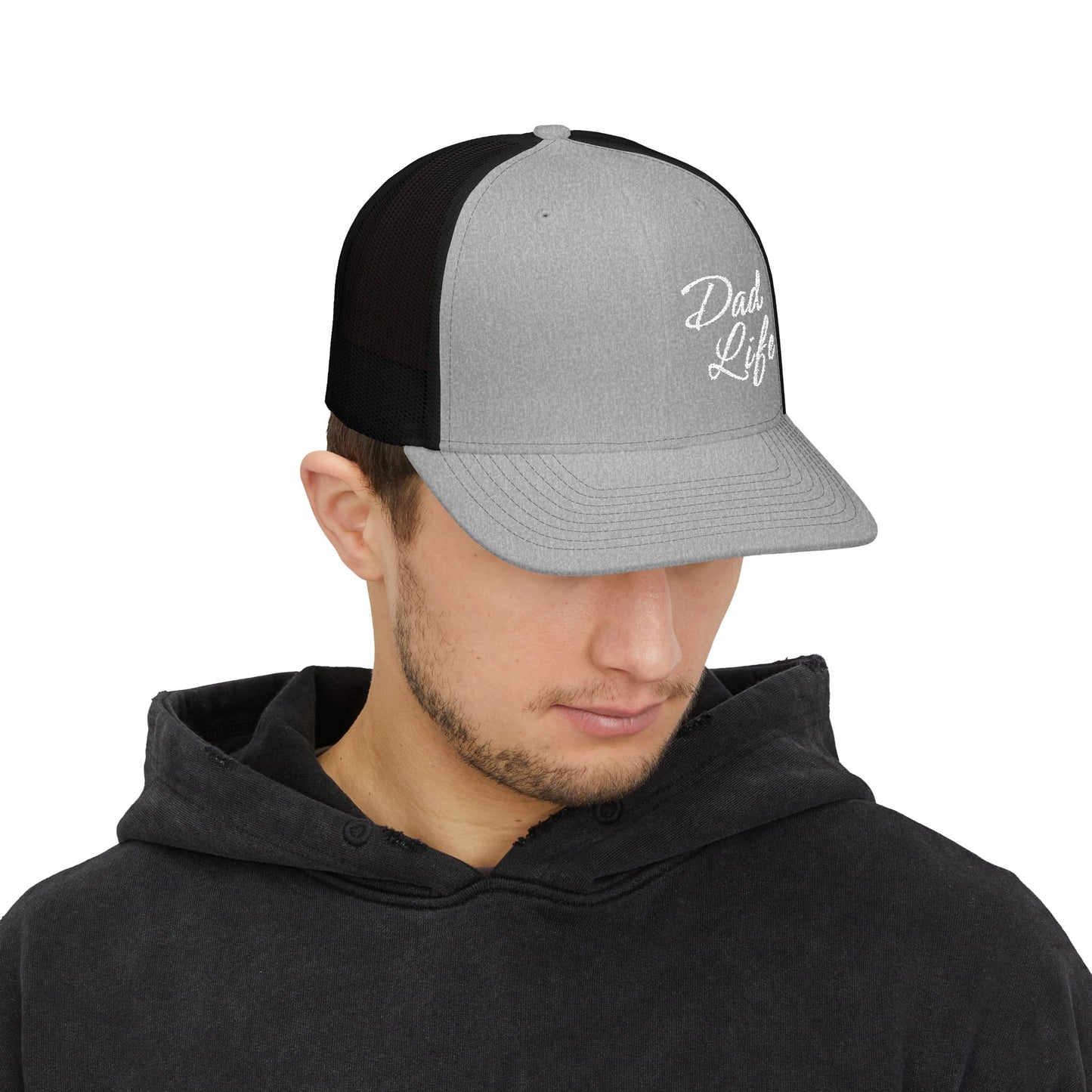 Dad Life Premium Richardson 112 Trucker Cap – Classic Mesh Snapback Hat for Fathers