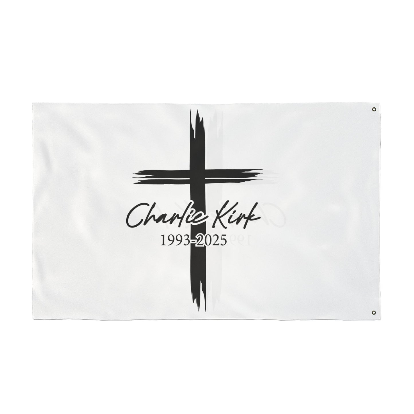 Christian Prayer Cross Tribute Flag – Charlie Kirk Memorial (1993–2025)