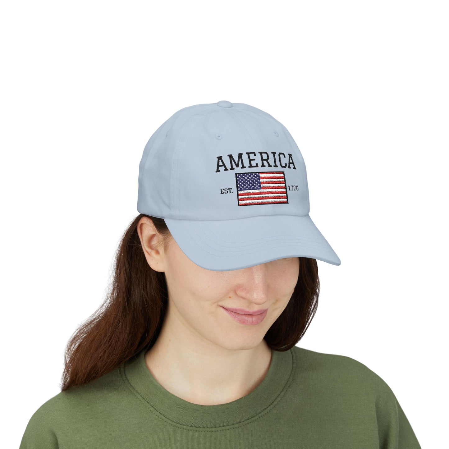 USA Dad Hat – American Flag Embroidered Cap Since 1776 - Freedom Flag Co.