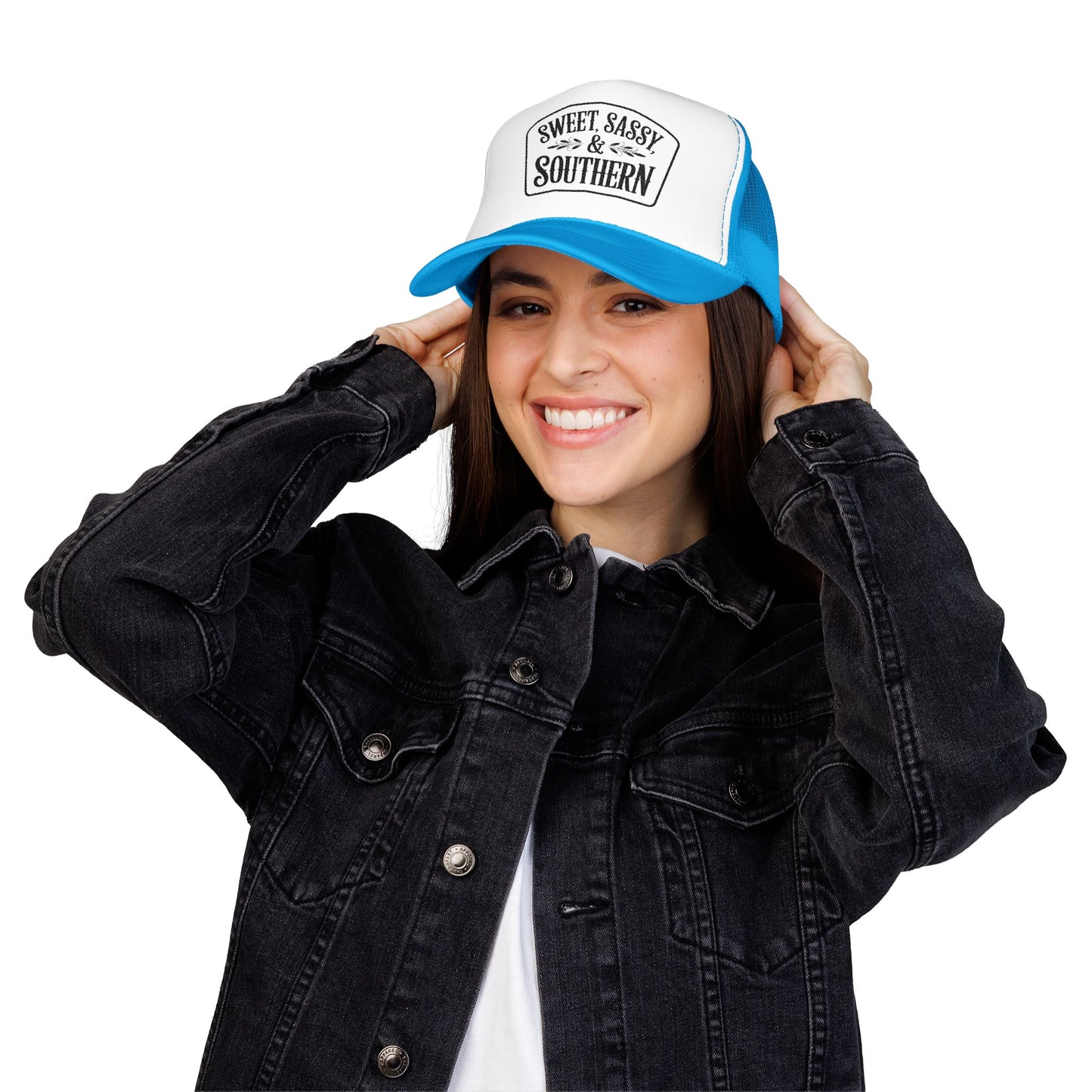 Sweet Sassy & Southern Foam Trucker Hat – Country Girl Snapback Cap with Mesh Back