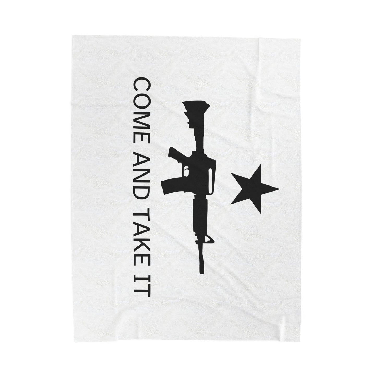 AR-15 Come and Take It Velveteen Plush Blanket – Patriotic Gun Rights Throw, Soft Cozy Couch & Bed Blanket
