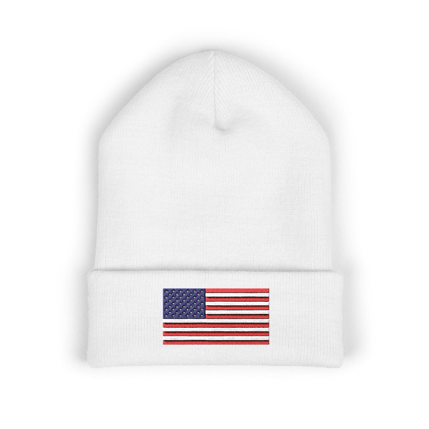 American Flag Beanie – Embroidered Patriotic Knit Hat