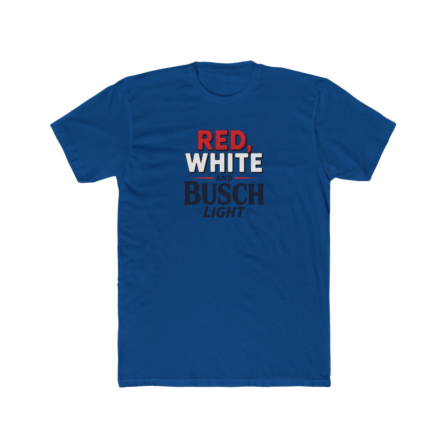 Red, White, and Busch Light Tee – Patriotic Shirt for Beer Lovers