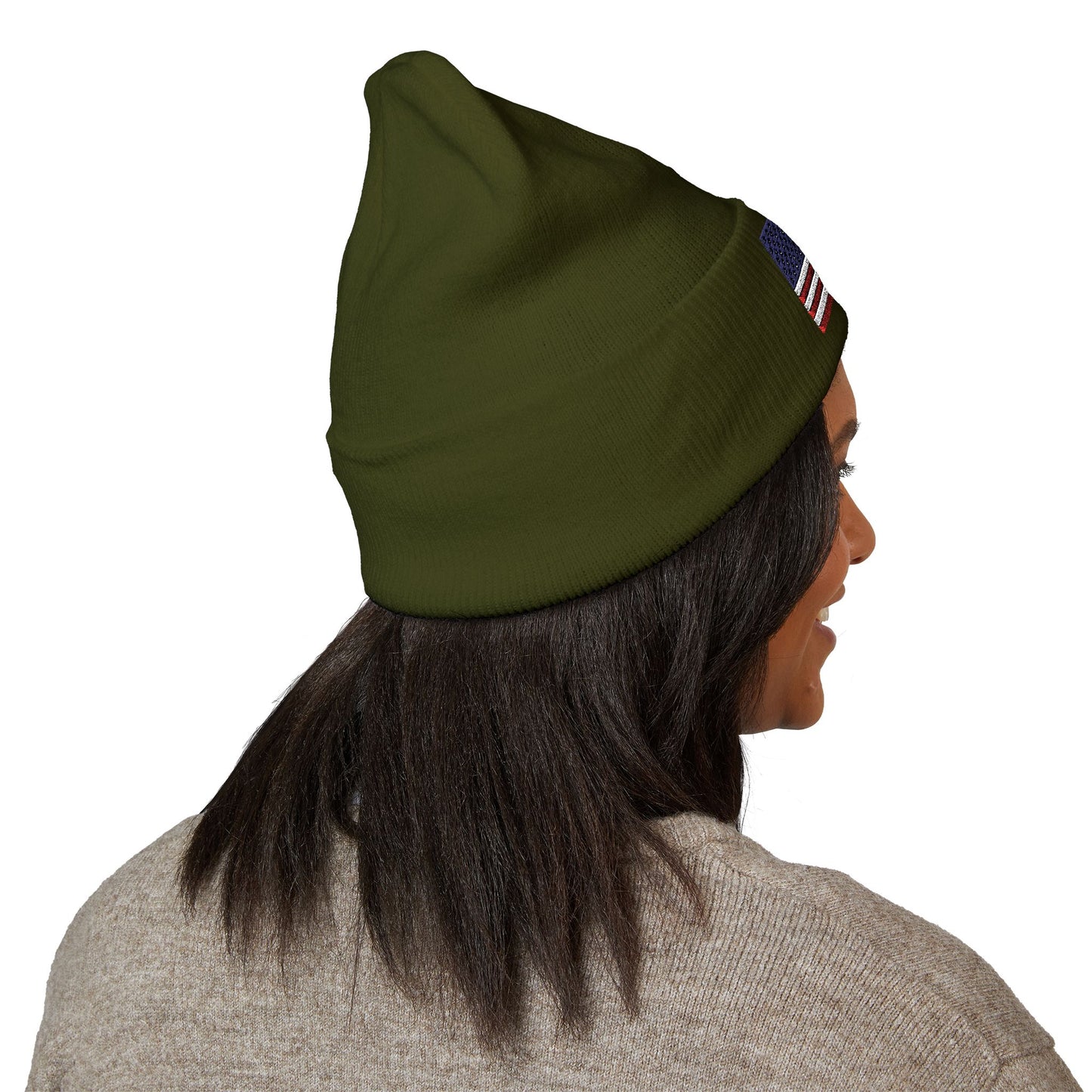 American Flag Beanie – Embroidered Patriotic Knit Hat