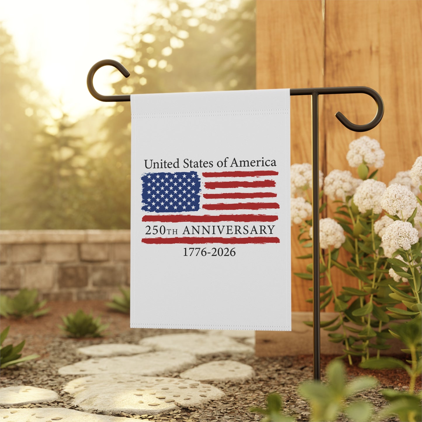 250th Anniversary USA Flag Garden Banner (12×18) | America’s Semiquincentennial 1776–2026