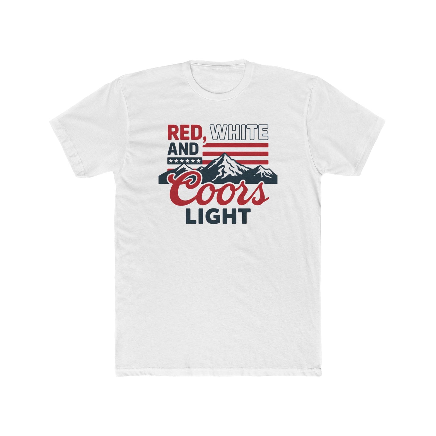 Red, White, and Coors Light Tee – Patriotic Beer Shirt for Summer Fun