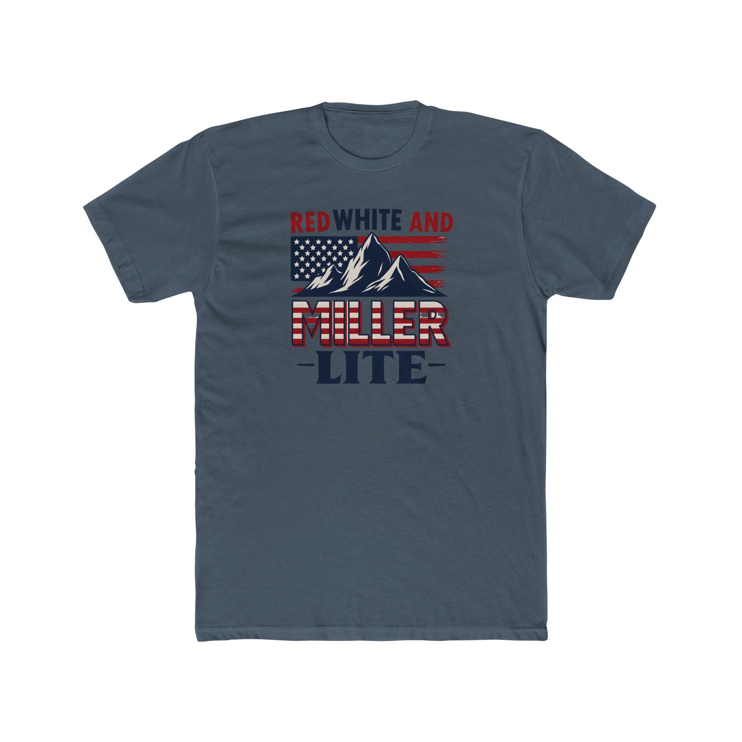 Red, White, and Miller Lite Tee – Patriotic Beer Shirt for Summer Vibes