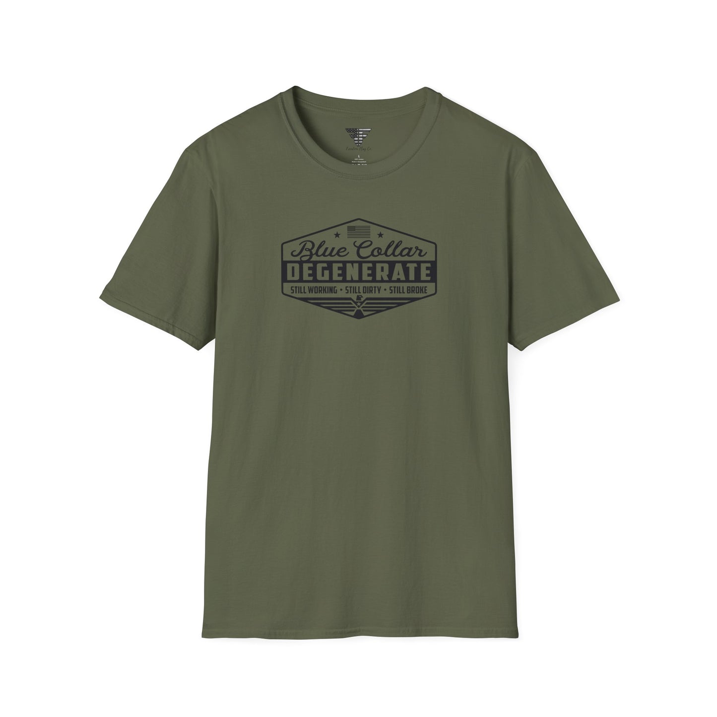 Blue Collar Degenerate T-Shirt – Rugged Distressed Graphic Tee for Hardworking Men