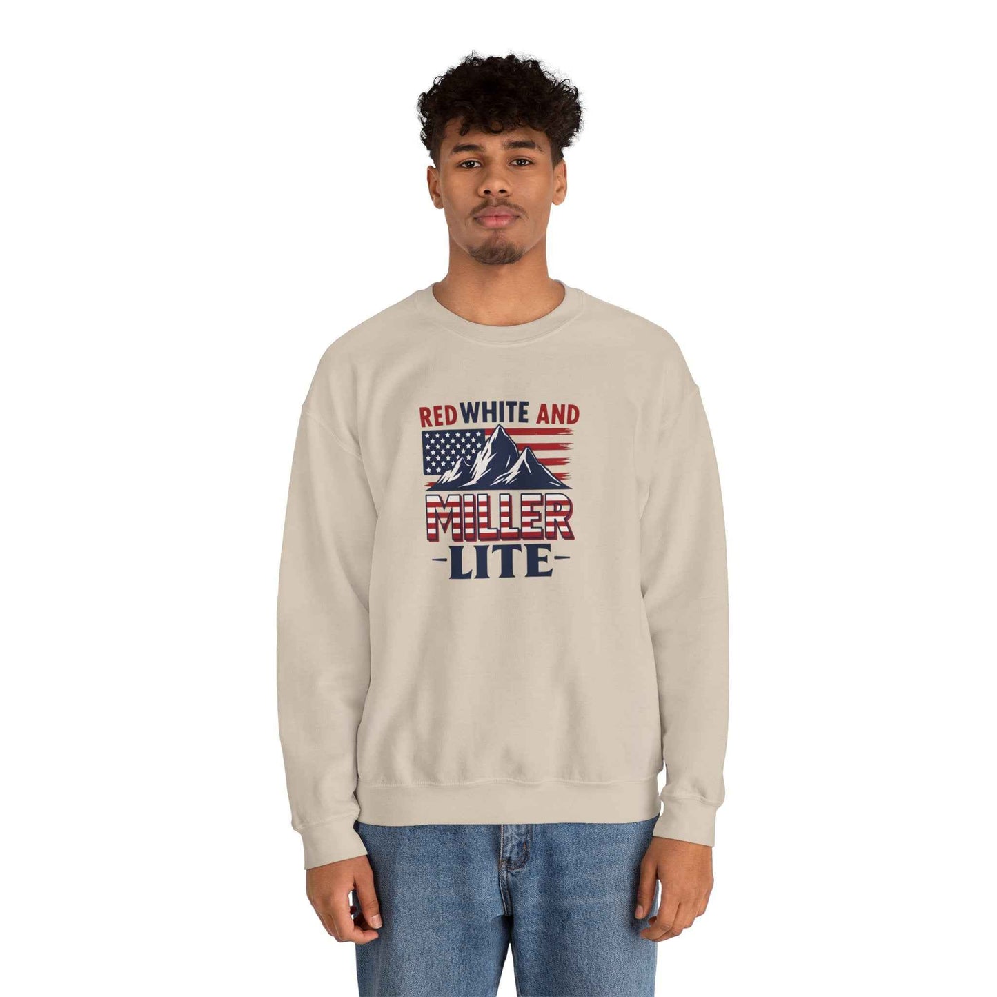 Red, White & Miller Lite Crewneck – Patriotic Beer Sweatshirt