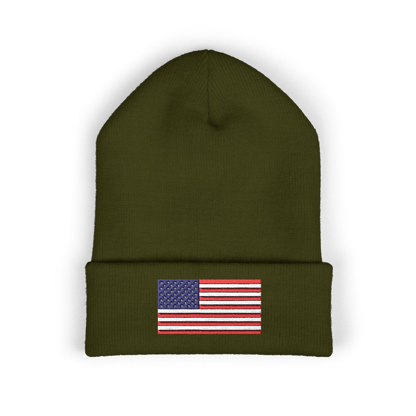 American Flag Beanie – Embroidered Patriotic Knit Hat