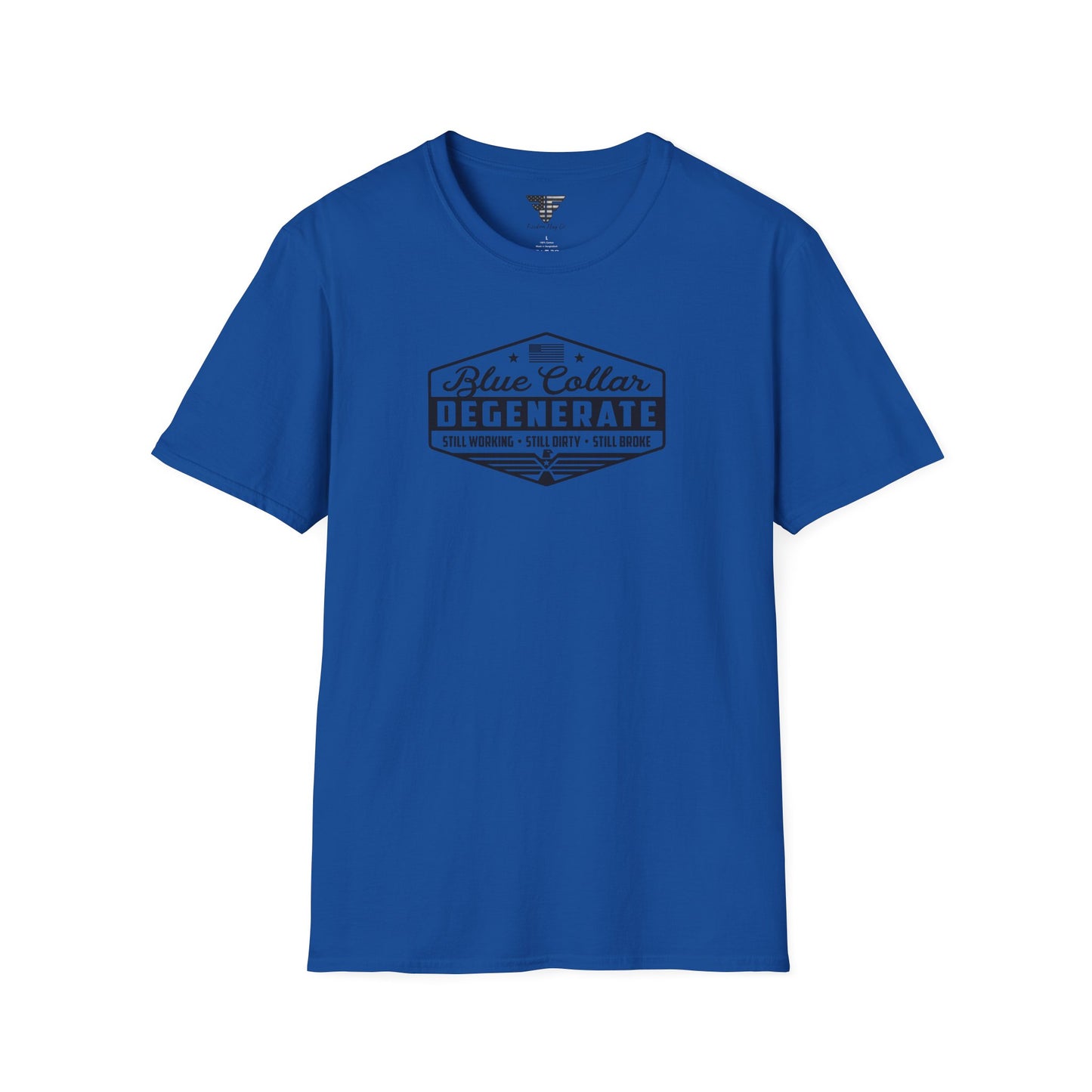 Blue Collar Degenerate T-Shirt – Rugged Distressed Graphic Tee for Hardworking Men