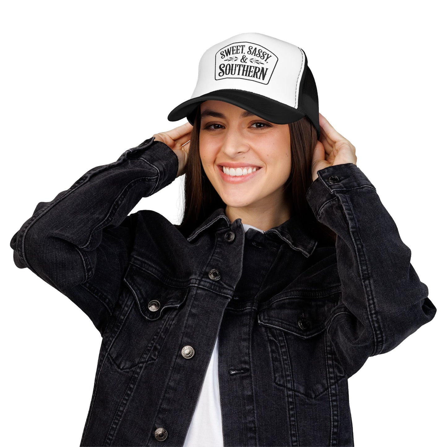 Sweet Sassy & Southern Foam Trucker Hat – Country Girl Snapback Cap with Mesh Back