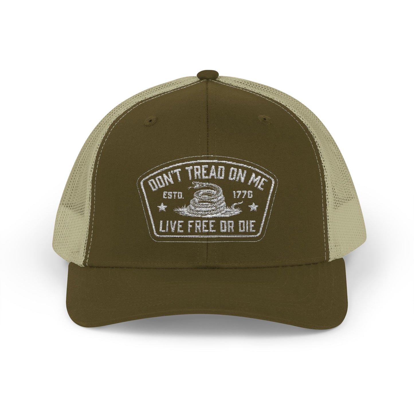 Live Free or Die Trucker Hat – Patriotic Snapback Mesh Cap
