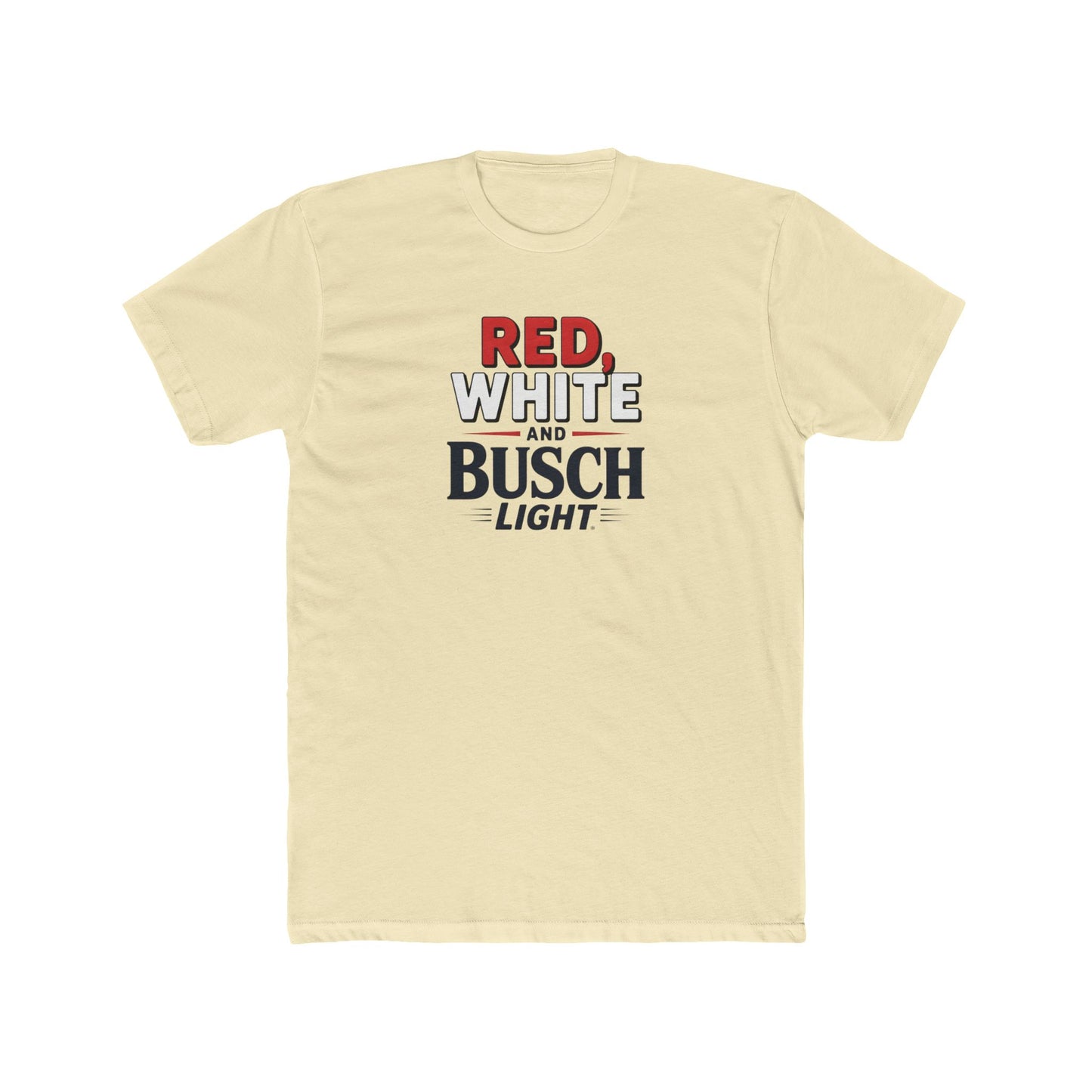 Red, White, and Busch Light Tee – Patriotic Shirt for Beer Lovers