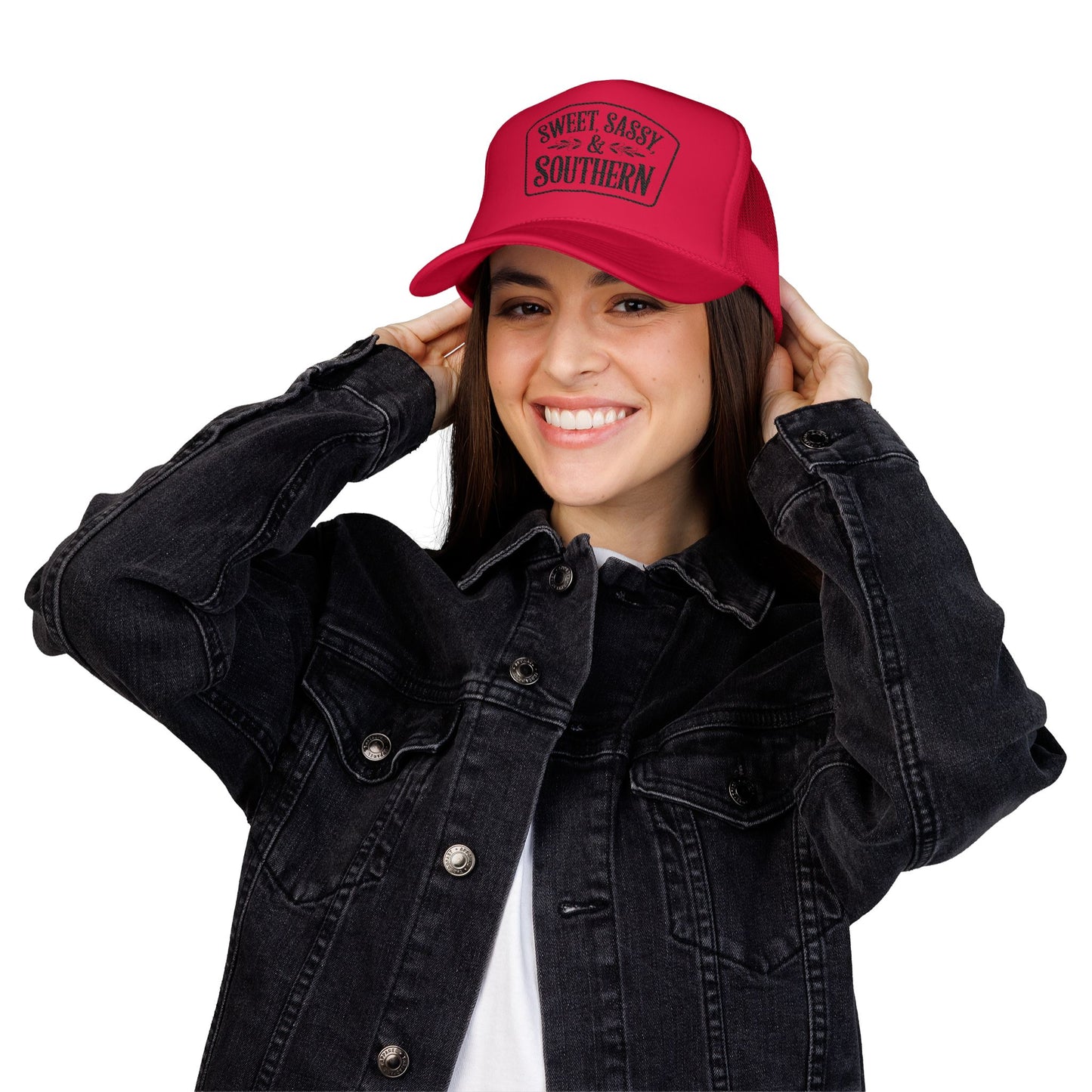 Sweet Sassy & Southern Foam Trucker Hat – Country Girl Snapback Cap with Mesh Back