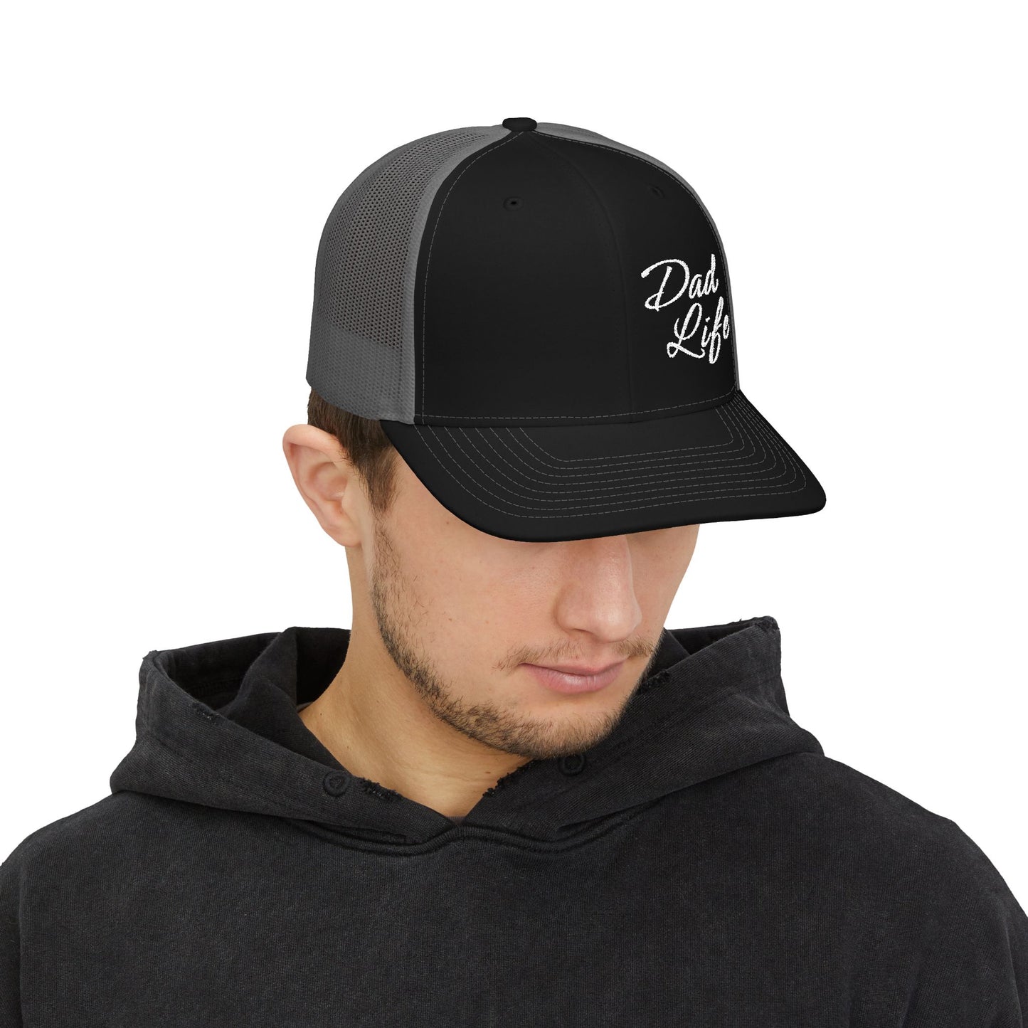 Dad Life Premium Richardson 112 Trucker Cap – Classic Mesh Snapback Hat for Fathers