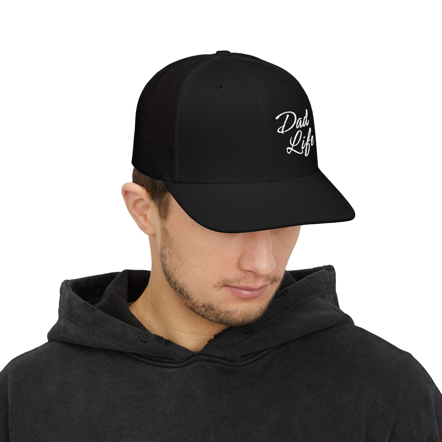 Dad Life Premium Richardson 112 Trucker Cap – Classic Mesh Snapback Hat for Fathers
