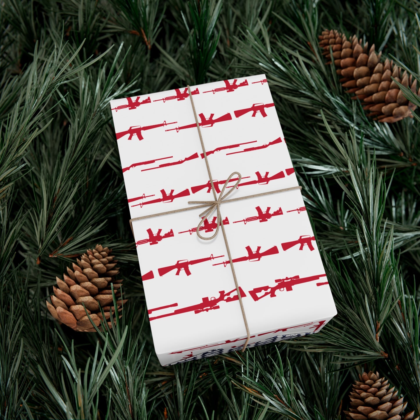 USA Flag Gun Pattern Wrapping Paper – Patriotic American Gift Wrap for Holidays & Special Occasions