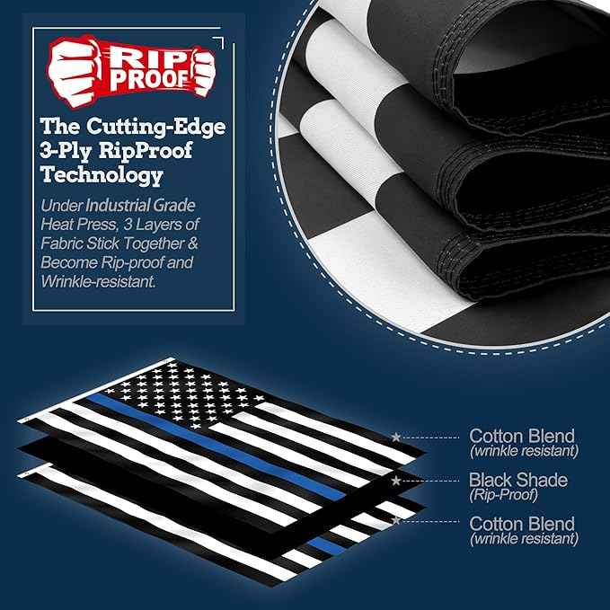 Rip-Proof Thin Blue Line Flag